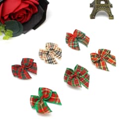 30Pcs/Lot 3.5x3.5cm Polyester Ribbon Bows Mini Satin Bows For Crafts Sewing Ornaments Party Home Christmas Decorations
