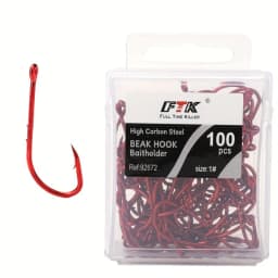 FTK Red Fishing Hooks Sea Barbed Fishing Lures Shank Beak Live BaitHolder Carp Fishing Jig Worm Hooks Accessories Tackle