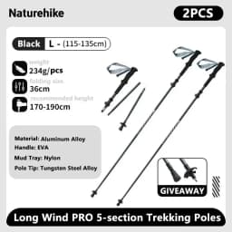 Naturehike Carbon Fiber Trekking Poles 5 Sections Portable Folding Climbing Sticks Outdoor Hiking Collapsible Walking Sticks