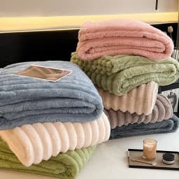 Solid Color Thickened Wide Striped Multifunctional Blanket Can Be Used As Bed Sheet Cover Blanket, Nap Blanket, Pet Blanket