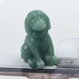 Black Obsidian Dog Figurine, Natural Stone, Hand Carved Jade Mini Puppy, Crystal Craft, Chakra, Home Decor, 1.5"