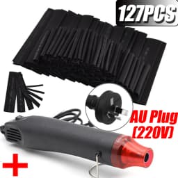 530/328/127pcs Heat Shrink Tube 2:1 Shrinkable Wire Shrinking Wrap Tubing Wire Connect Cover Protection with 300W Hot Air Gun