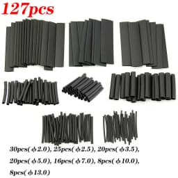 530/328/127pcs Heat Shrink Tube 2:1 Shrinkable Wire Shrinking Wrap Tubing Wire Connect Cover Protection with 300W Hot Air Gun