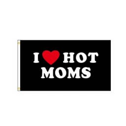 I Love Moms Flag I Love Hot Moms Flag - 3x5 Ft Polyester Multipurpose Indoor/Outdoor Decor Banner