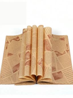 50pcs Oil-Proof Paper Food Wrapping Paper Baking Sandwich Burger Fries Fried Food Wrapping Paper Plate Mat Accessories