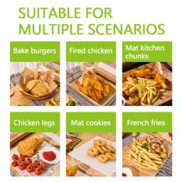 50pcs Oil-Proof Paper Food Wrapping Paper Baking Sandwich Burger Fries Fried Food Wrapping Paper Plate Mat Accessories