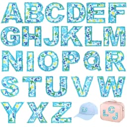 26pcs A-Z English Letter Glitter Pearls Rhinestone Patches Repair Embroidered Sew on Appliques,Patches for DIY Clothes Bags Hats