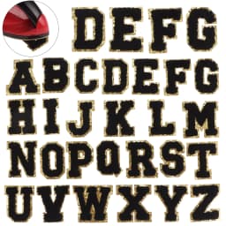 26pcs A-Z English Letter Glitter Pearls Rhinestone Patches Repair Embroidered Sew on Appliques,Patches for DIY Clothes Bags Hats