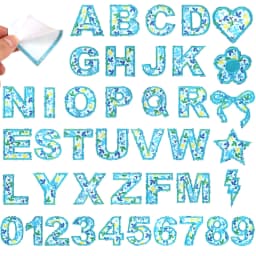 26pcs A-Z English Letter Glitter Pearls Rhinestone Patches Repair Embroidered Sew on Appliques,Patches for DIY Clothes Bags Hats