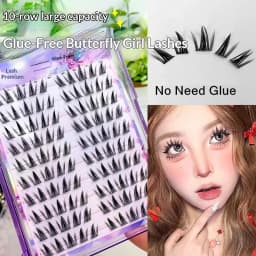 Self-adhesive Glue-free False Eyelashes Winged Fluffy Natural Thick Manga Eyes Reusable Enlarged Eyes Lashes Easy Apply