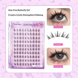Self-adhesive Glue-free False Eyelashes Winged Fluffy Natural Thick Manga Eyes Reusable Enlarged Eyes Lashes Easy Apply