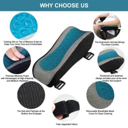 1Pcs Ergonomic Armrest Pads- Office Chair Arm Rest Cover Pillow - Elbow Support Cushion for Computer, Gaming and Desk Chairs