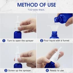 1pcs 5ml-100ml blue nasal spray bottle glass nasal sprayer press nozzle empty bottle refillable glass atomizer