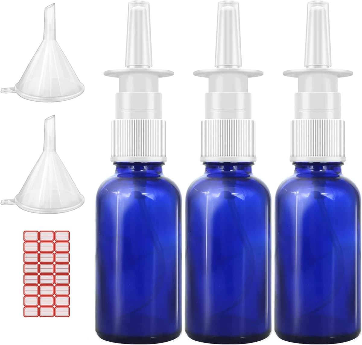 1pcs 5ml-100ml blue nasal spray bottle glass nasal sprayer press nozzle empty bottle refillable glass atomizer