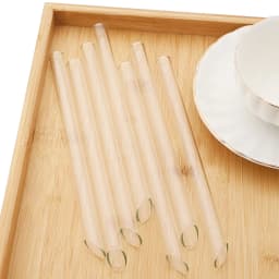 3pcs 14*200mm High Borosilicate Glass Straws Reusable Drinking Straw Set with Brush for Smoothies Bubble Tea Bar Accessories