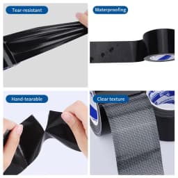 Black Heavy Duty Duct Cloth Tape Waterproof Tear-Proof Strong Adhesive Home Floor Adhesive Hairpin Mulch Decoration Protection