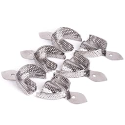 Stainless Steel Dental Impression Tray with Hole Autoclavable Upper Lower Teeth Holder Perforated Plaster Mold Tray Dentist Tool