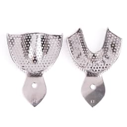 Stainless Steel Dental Impression Tray with Hole Autoclavable Upper Lower Teeth Holder Perforated Plaster Mold Tray Dentist Tool