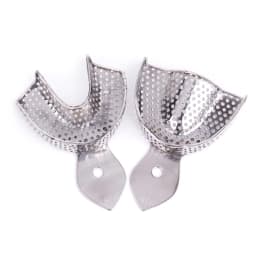 Stainless Steel Dental Impression Tray with Hole Autoclavable Upper Lower Teeth Holder Perforated Plaster Mold Tray Dentist Tool