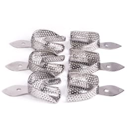 Stainless Steel Dental Impression Tray with Hole Autoclavable Upper Lower Teeth Holder Perforated Plaster Mold Tray Dentist Tool