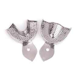 Stainless Steel Dental Impression Tray with Hole Autoclavable Upper Lower Teeth Holder Perforated Plaster Mold Tray Dentist Tool