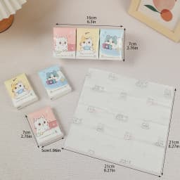9pcs/pack Fashionable Lucky Cat Handkerchief Paper Student Portable Small Pack Cartoon Printed Hand Tissue For Daily Cleaning