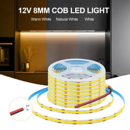3mm 5mm 8mm PCB COB LED Strip Light 5V 12V 24V 320LEDs/m High Brightness Flexible Tape Warm Natural White Red Green Blue 0.5m 5m