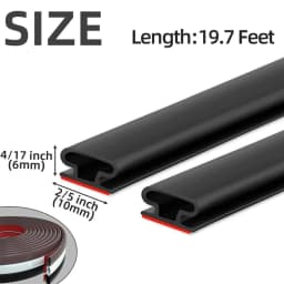 6M/1Roll Window Dustproof Soundproof Bedroom Door Weather Sealing Strip 10*6mm Self Adhesive Anti-Collision Sound Insulation