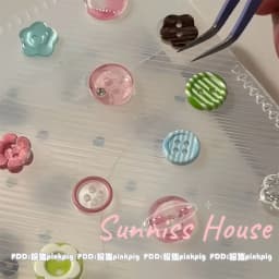 40Pcs Mixed Color Handmade Resin Round 2/4-hole Button for Sewing Clothes Accessories Crafts Scrapbooking DIY Apparel Supplie