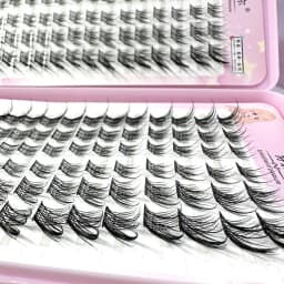 32Rows Fox Eye Manga False Eyelashes Large Capacity Tapered Thick Segmented Individual Cluster Lash Extensions Enlarge Eyes