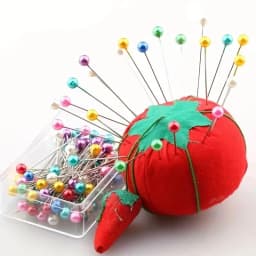 100Pcs Fashion Sewing Needles Colored Glass/Ceramics Head Bead Pin Stitch Knitting Needles Sewing Fixed DIY Safety Pin