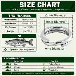 9KM 30Pcs Split Rings Fishing Stainless Steel Lure Rings Saltwater Terminal Tackles Connectors