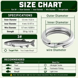 9KM 30Pcs Split Rings Fishing Stainless Steel Lure Rings Saltwater Terminal Tackles Connectors