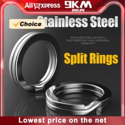 9KM 30Pcs Split Rings Fishing Stainless Steel Lure Rings Saltwater Terminal Tackles Connectors
