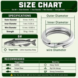 9KM 30Pcs Split Rings Fishing Stainless Steel Lure Rings Saltwater Terminal Tackles Connectors