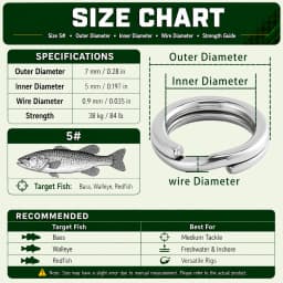 9KM 30Pcs Split Rings Fishing Stainless Steel Lure Rings Saltwater Terminal Tackles Connectors