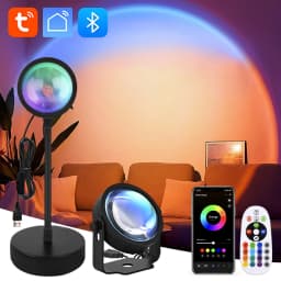 Tuya Smart Led Sunset Projector Lamp Smart Life App IR Remote Control RGB Atmosphere Spotlight Night Light for Party Photography