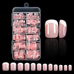240/120Pcs Colorful French Short Square False Nails Full Cover Fake Nail Tip Extension Acrylic Wearable Ballerina Press on Nails