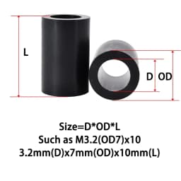 M3 M4 M5 M6 M8 M10 M12 Black ABS Non-Threaded Hollowed Nylon Spacer Round Standoff Washer PCB Support Spacers For TV Install