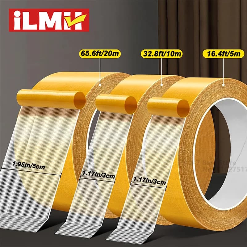 Super Thin Strong Fixation Double Sided Adhesive Tape Heavy Duty Translucent Mesh Waterproof Traceless Powerful Grid Carpet Tape