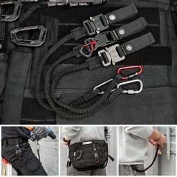 Tactical Anti-lost Elastic Lanyard Rope Quick Disassembly Safety Rope Outdoor Equipment Tools Mobile Phone Pistol Anti-lost Hook