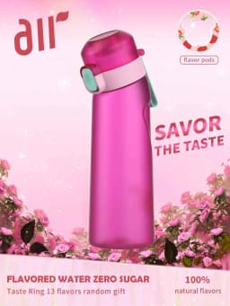 1pc Air Water Bottle With 1pc Random Flavor Pods Portable Transparent With Straw Leak Proof for Outdoor Sports Fitness Gym
