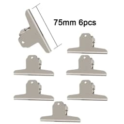 6Pcs Bulldog Clips Chip Clips Food Clip Multi-functional Metal Hinge Clamp Binder Paper Clips for Food Bag Kitchen Home Office