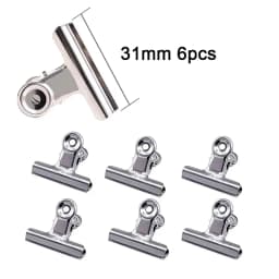 6Pcs Bulldog Clips Chip Clips Food Clip Multi-functional Metal Hinge Clamp Binder Paper Clips for Food Bag Kitchen Home Office