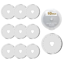 10PCS 45mm Rotary Cutter Blades Sharp and Durable Blades with Clear Scale for Quilting Sewing Crafting and Fabric Leather Cut