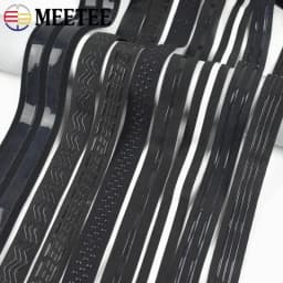 2/5Meters 10-50mm Silicone Elastic Band for Underwear Non-slip Bra Rubber Tape Waist Belt Stretch Ribbon DIY Sewing Accessories