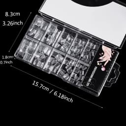 100Pcs Clear Short Square Nail Tips Half Cover Soft Gel French Fake Nail Tip Artificial Acrylic Press-Ons for Nail Extension DIY