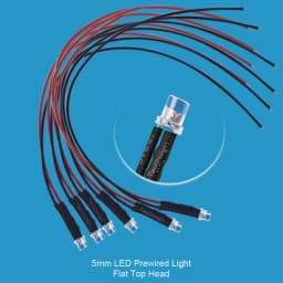 10pcs 3mm 5mm Flat LED DC 5V-12V Pre-Wired Water Clear Leds Red Yellow Blue Green White Orange Pink UV Light Lamp Bulb