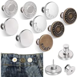 5/10/20Pcs Button Pins for Loose Jeans No Sew Instant Replacement Snap Tack Pant Button Adjustable Metal Pants Button Tightener