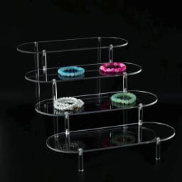 Acrylic Display Stand Rounded Corners Display Shelf Cupcake Perfume Jewelry Organizer Transparent Shelves Storage Organization